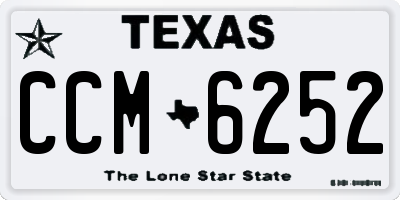 TX license plate CCM6252
