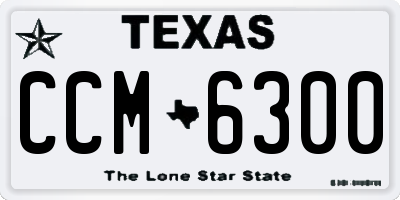 TX license plate CCM6300