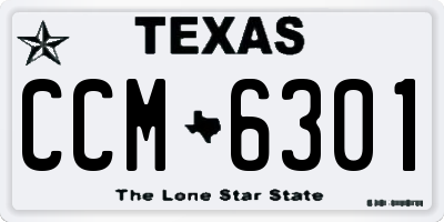 TX license plate CCM6301