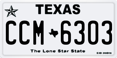 TX license plate CCM6303