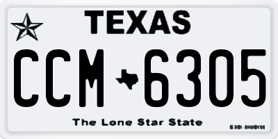 TX license plate CCM6305