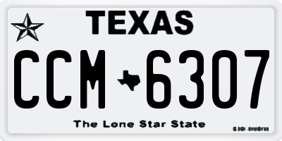 TX license plate CCM6307