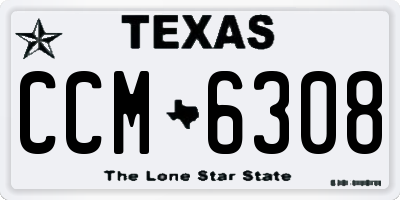 TX license plate CCM6308