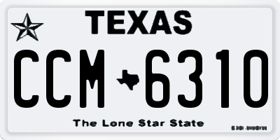 TX license plate CCM6310