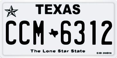 TX license plate CCM6312