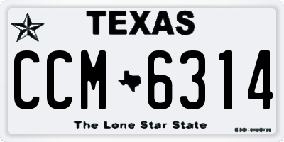 TX license plate CCM6314