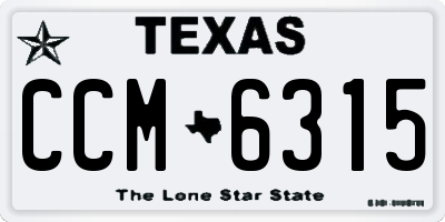 TX license plate CCM6315