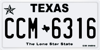 TX license plate CCM6316