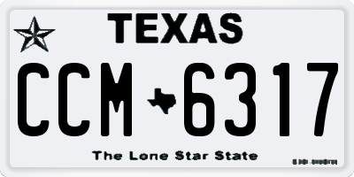 TX license plate CCM6317