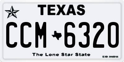 TX license plate CCM6320