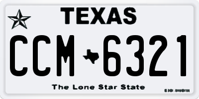 TX license plate CCM6321