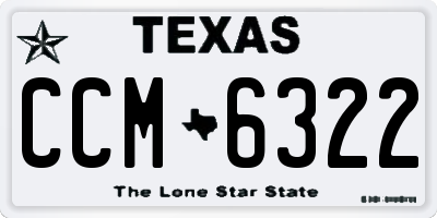 TX license plate CCM6322