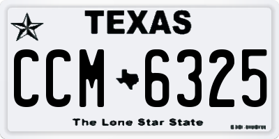 TX license plate CCM6325
