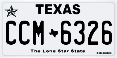TX license plate CCM6326