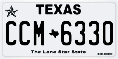 TX license plate CCM6330