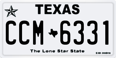 TX license plate CCM6331