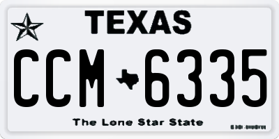 TX license plate CCM6335