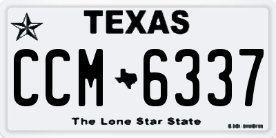 TX license plate CCM6337
