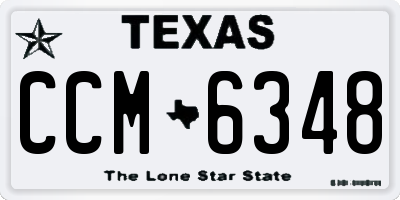 TX license plate CCM6348