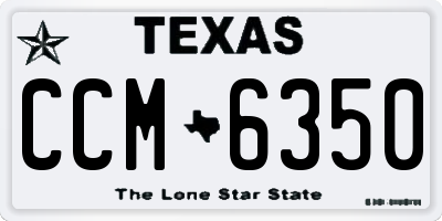 TX license plate CCM6350