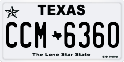 TX license plate CCM6360
