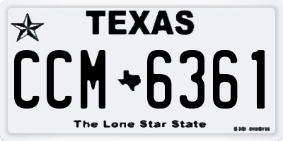 TX license plate CCM6361