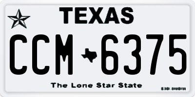 TX license plate CCM6375