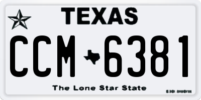 TX license plate CCM6381