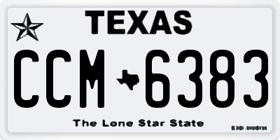TX license plate CCM6383