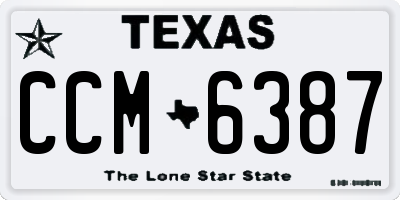TX license plate CCM6387