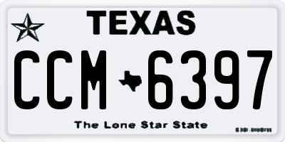 TX license plate CCM6397