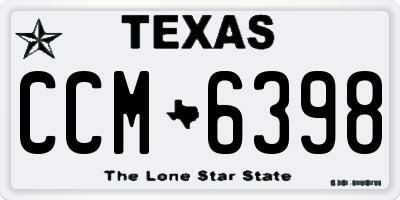 TX license plate CCM6398