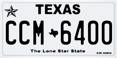 TX license plate CCM6400