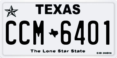 TX license plate CCM6401