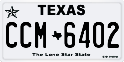 TX license plate CCM6402