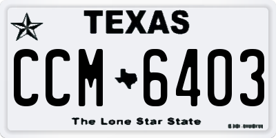 TX license plate CCM6403