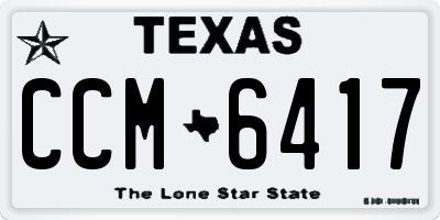 TX license plate CCM6417