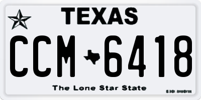 TX license plate CCM6418
