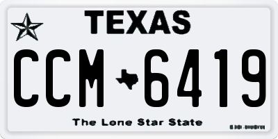 TX license plate CCM6419