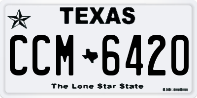 TX license plate CCM6420