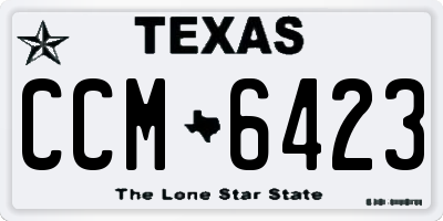 TX license plate CCM6423