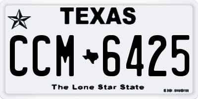 TX license plate CCM6425