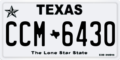 TX license plate CCM6430