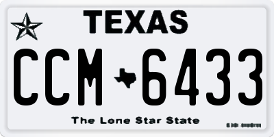 TX license plate CCM6433