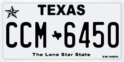 TX license plate CCM6450