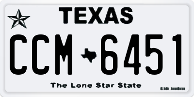 TX license plate CCM6451