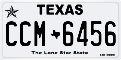 TX license plate CCM6456