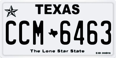 TX license plate CCM6463