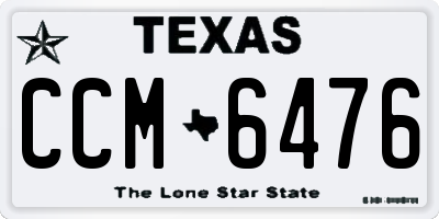 TX license plate CCM6476
