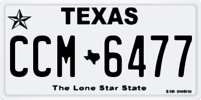TX license plate CCM6477